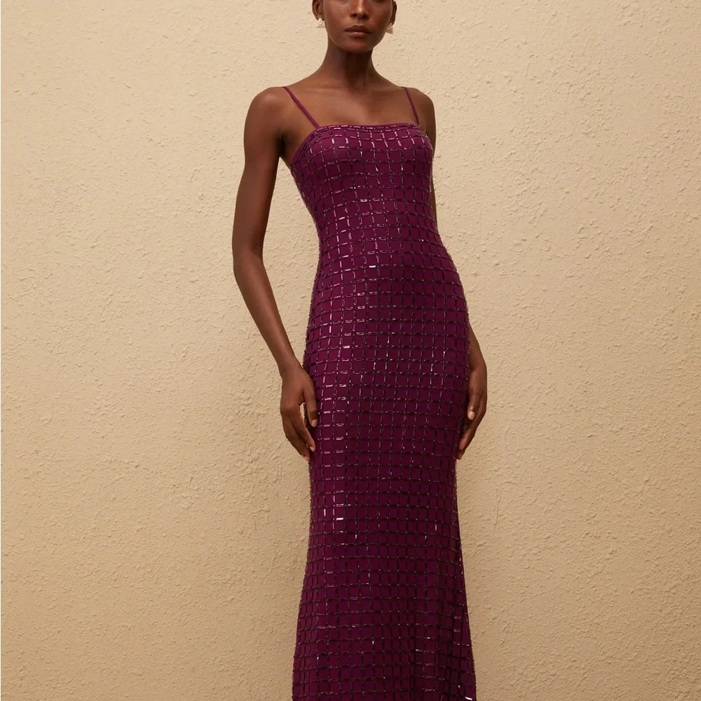 Elegant Purple Women's Dress - Picture 3 of 6